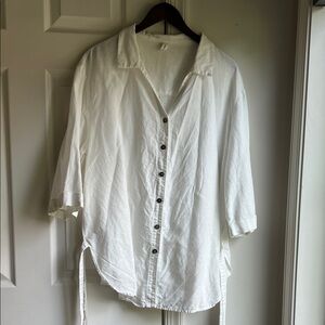 Linen Collared Shirt with tie sides